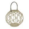 Outdoor Lights-National Tree Company National Outdoor Living Lantern Candleholder, Woven Rope Construction, Bleached Sand, Modern Design And Finish, Includes Metal Handle, 9 Inches