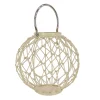 Outdoor Lights-National Tree Company National Outdoor Living Lantern Candleholder, Woven Rope Construction, Bleached Sand, Modern Design And Finish, Includes Metal Handle, 12 Inches