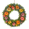National Tree Company Flower Wreaths^ 18" Spring Multicolor Floral Wreath With Fern