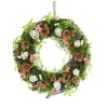 National Tree Company Flower Wreaths^ Artificial Wreath Decoration, Pink, Lightweight Foam Base, Decorated With Assorted Flower Blooms, Roses, Seed Pods, Flowing Green Stems, Spring Collection, 18 Inches