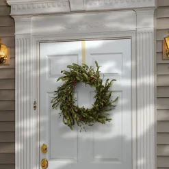 Harvest Wreath-National Tree Company Artificial Autumn Wreath, Decorated With Assorted Grass, Berry Clusters, Autumn Collection, 22 In