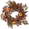 Harvest Wreath-National Tree Company Artificial Autumn Wreath, Decorated With Pumpkins, Berry Clusters, Ivy, Maple Leaves, Autumn Collection, 24 In