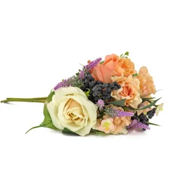 National Tree Company Home & Garden Decor^ Artificial Spring Bouquet, Vine Stem Base, Decorated With Rose Blooms, Berry Clusters, Lavender, Spring Collection, 16 Inches