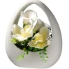 National Tree Company Home & Garden Decor^ Artificial Potted Flowers, White Lilies And Orchids, Includes White Base, Spring Collection, 9 Inches