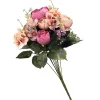 National Tree Company Home & Garden Decor^ Artificial Floral Bouquet, Vine Stem Base, Decorated With Pink Rose Blooms, Purple Berry Clusters, Seed Pods, Leafy Greens, Spring Collection, 19 Inches