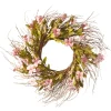 National Tree Company Flower Wreaths^ Artificial Hanging Wreath, Woven Branch Base, Decorated With Dogwood Flowers, Leafy Greens, Spring Collection, 22 Inches