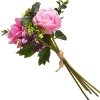 National Tree Company Flower Bouquets^ Artificial Floral Bouquet, Vine Stem Base, Decorated With Pink Rose Blooms, Multicolor Berry Clusters, Spring Collection, 12 Inches