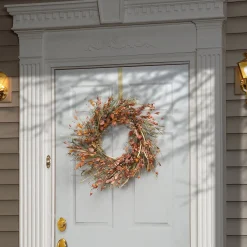 Harvest Wreath-National Tree Company Artificial Autumn Wreath, Decorated With Wildflowers, Stems, Stalks, Autumn Collection, 22 In
