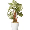 National Tree Company Potted Plants^ Artificial Potted Plant Decoration, Philodendron, Includes White Ceramic Pot, Spring Collection, 21 Inches