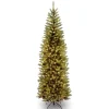 Slim-National Tree Company Artificial Pre-Lit Slim Christmas Tree, Green, Kingswood Fir, Dual Color Led Lights, Includes Powerconnect And Stand, 7 Feet