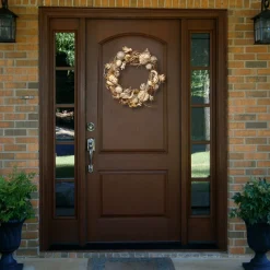 Harvest Wreath-National Tree Company Artificial Autumn Wreath, White, Decorated With Pumpkins, Gourds, Pinecones, Berry Clusters, Ball Ornaments, Oak Leaves, Autumn Collection, 20 In