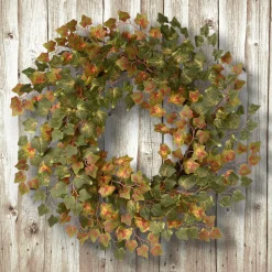 Harvest Wreath-National Tree Company Artificial Autumn Wreath, Decorated With Ivy, Autumn Collection, 24 In