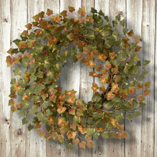 Harvest Wreath-National Tree Company Artificial Autumn Wreath, Decorated With Ivy, Autumn Collection, 24 In