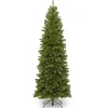 5Ft - 6Ft-National Tree Company Artificial Slim Christmas Tree, Green, North Valley Spruce, Includes Stand, 6 Feet