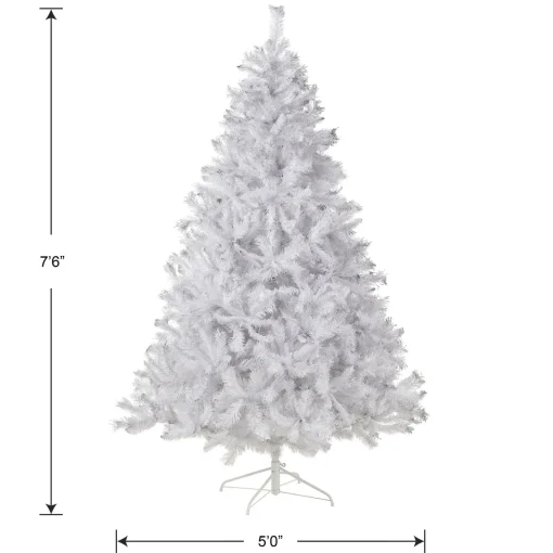 7Ft - 9Ft-National Tree Company Artificial Full Christmas Tree, White, Winchester Pine, Includes Stand, 7.5 Feet