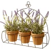 National Tree Company Home & Garden Decor^ Artificial Potted Plants In Metal Holder, Decorated With Lavender Plants, Classic Pot Bases, Ornate Metal Holder, 3 Plants, Spring Collection, 13 Inches