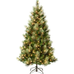 7Ft - 9Ft-National Tree Company First Traditions Collection, 9Ft Charleston Pine Hinged Tree, 600 Clear Lights- Ul