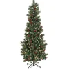 7Ft - 9Ft-National Tree Company 9Ft Pre-Lit Artificial Meadowlark Pencil Hinged Tree, 900 Clear Lights- Ul