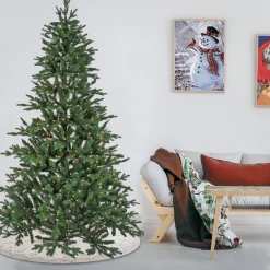 7Ft - 9Ft-National Tree Company 7.5Ft Pre-Lit Artificial Feel Real® Merryweather Fir Hinged Tree, 750 Clear Lights- Ul