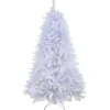 5Ft - 6Ft-National Tree Company 6.5Ft Pre-Lit Artificial Millville White Hinged Tree With Powerconnect , 400 Dual Color® Led Lights-Ul