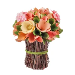 National Tree Company Flower Bouquets^ Handcrafted 9" Pink Floral Bouquet