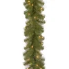 7' To 10' Garland-National Tree Company Pre-Lit Artificial Christmas Garland, Green, North Valley Spruce, Dual Color Led Lights, Battery Operated, Christmas Collection, 9 Feet