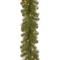 7' To 10' Garland-National Tree Company Pre-Lit Artificial Christmas Garland, Green, North Valley Spruce, Dual Color Led Lights, Battery Operated, Christmas Collection, 9 Feet