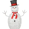 Christmas Outdoor Accessories-National Tree Company Pre Lit Sisal Snowman Decoration, Cool White Led Lights, Plug In, Christmas Collection, 36 Inches