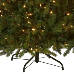 Full-National Tree Company Pre-Lit 'Feel Real' Artificial Full Downswept Christmas Tree, Green, Douglas Fir, Dual Color Led Lights, Includes Stand, 7.5 Feet