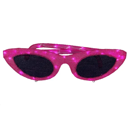 National Tree Company Home & Garden Decor^ Pre-Lit Hot Pink Sunglasses Outdoor Decoration, Led Lights, Plug In, Spring Collection, 36 Inches