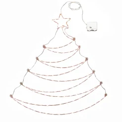 Christmas Accessories-National Tree Company , Pre-Lit Artificial Silver Christmas Tree, Hanging Metal Wire Decoration, With Warm White Led Lights, Battery Powered, 37 In