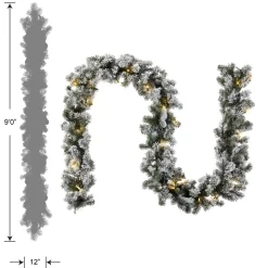 7' To 10' Garland-National Tree Company Pre-Lit 'Feel Real' Artificial Christmas Garland, Green, Camden, White Lights, Decorated With Pine Cones, Berry Clusters, Plug In, Christmas Collection, 9 Feet