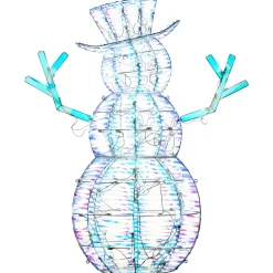 Christmas Outdoor Accessories-National Tree Company Pre Lit Iridescent Snowman Decoration, Cool White Led Lights, Plug In, Christmas Collection, 48 Inches