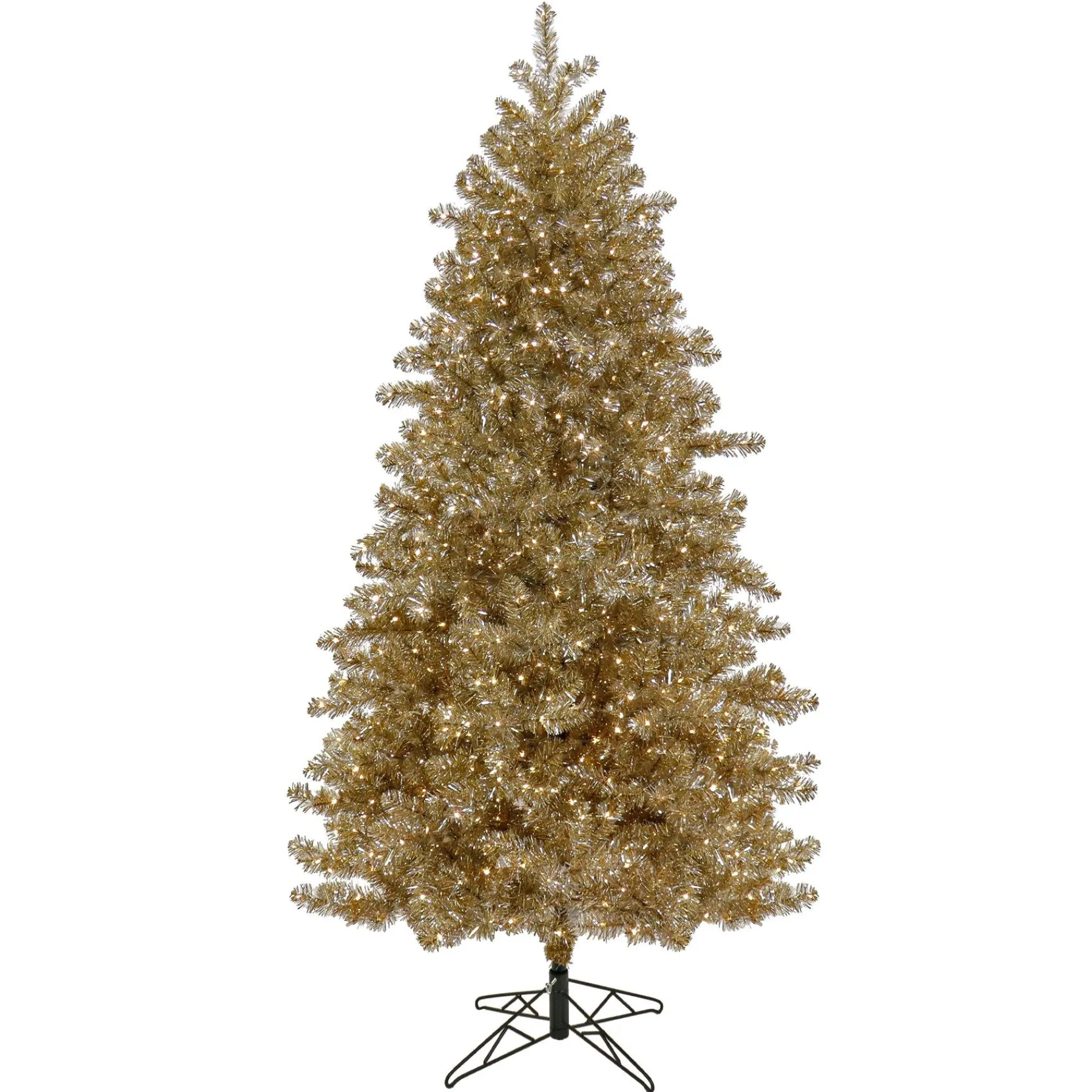 7Ft - 9Ft-National Tree Company , Pre-Lit Artificial Platinum Metallic Christmas Tree, With Warm White Rice Led Lights, Plug In, 7.5 Ft