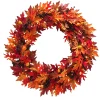 Harvest Wreath-National Tree Company Pre-Lit Artificial Autumn Wreath, Decorated With Gourds, Pinecones, Maple Leaves, Berry Clusters And Lights, Autumn Collection, 36 In
