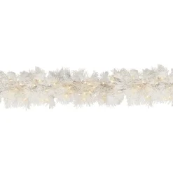7' To 10' Garland-National Tree Company Pre-Lit Artificial Christmas Garland, White, Wispy Willow, White Lights, Plug In, Christmas Collection, 6 Feet
