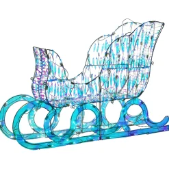 Christmas Outdoor Accessories-National Tree Company Pre Lit Iridescent Santa Sleigh Decoration, Strung With 105 Cool White Led Lights, Plug In, Christmas Collection, 26 Inches