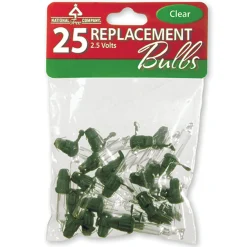 Lighting-National Tree Company White Incandescent Replacement Bulbs, 2.5 Volts, Christmas Collection, Pack Of 25