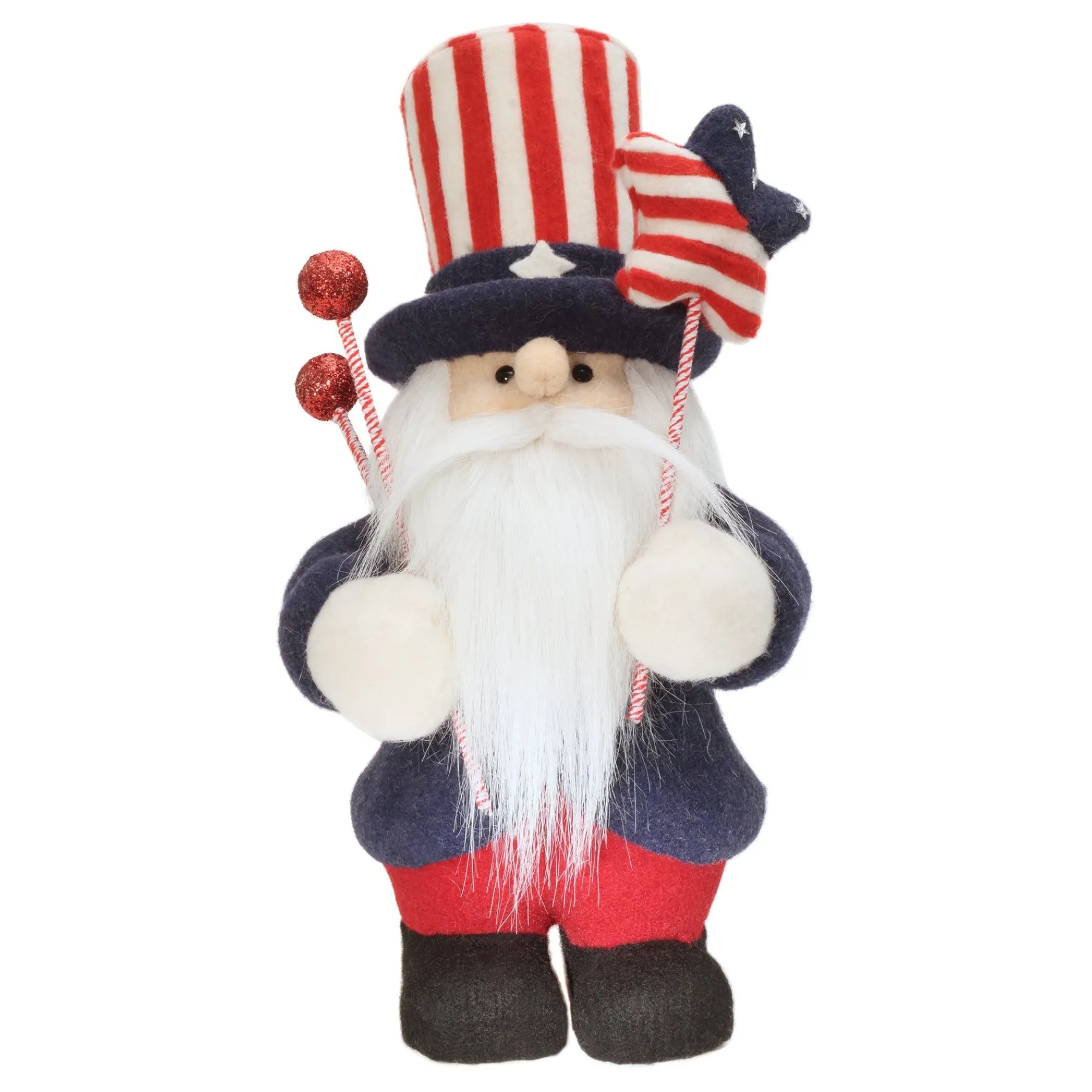 Patriotic Accessories-National Tree Company Patriotic Gnome Decoration, Red, Decorated In Red, White And Blue Attire, Fourth Of July Collection, 18 Inches