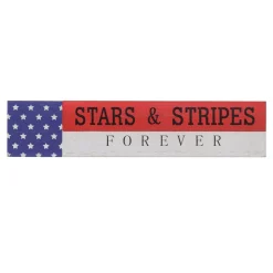 Patriotic Accessories-National Tree Company Patriotic Stars & Stripes Forever Table Decoration Wood Construction 4Th Of July Collection 19 Inches