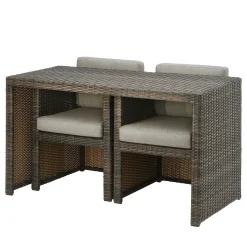 Patio Sets-National Tree Company 3-Piece All-Weather Wicker Balcony Set