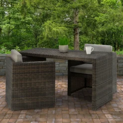 Patio Sets-National Tree Company 3-Piece All-Weather Wicker Balcony Set