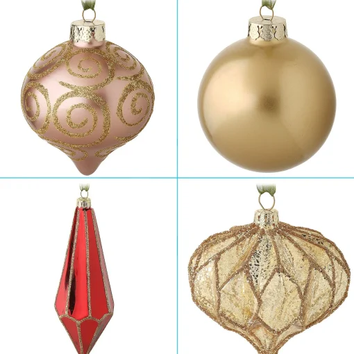 Christmas Ornament-National Tree Company 20-Piece Christmas Tree Ornament Set, Vienna Waltz Collection