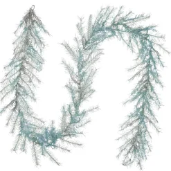 7' To 10' Garland-National Tree Company Pre Lit Artificial Garland, Metallic, Silver, Decorated With Multifunctional Led Lights, Battery Operated, Christmas Collection, 9 Feet