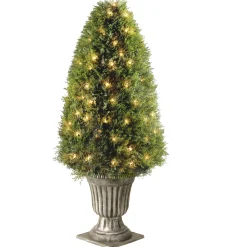 National Tree Company Topiaries / Shurbs^Pre-Lit 48" Artificial Upright Juniper