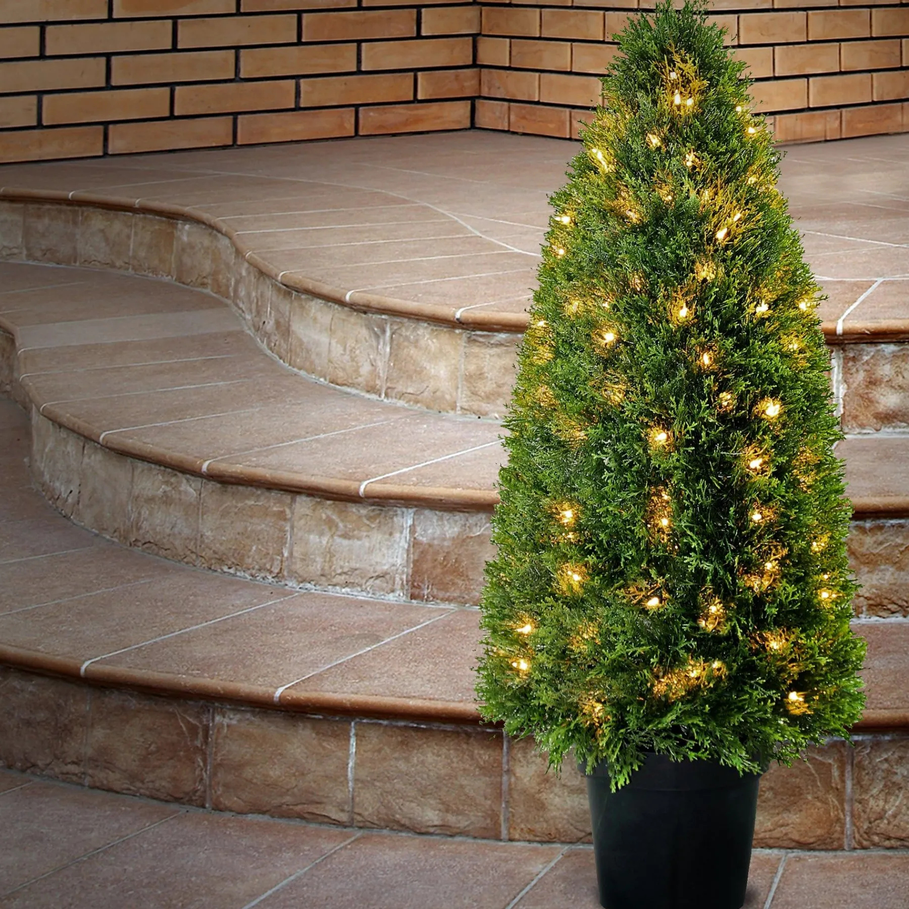 Topiaries / Shurbs-National Tree Company Pre-Lit 36" Artificial Upright Juniper