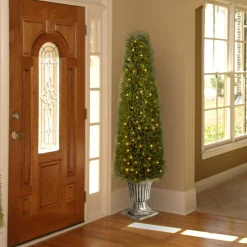 Topiaries / Shurbs-National Tree Company Pre-Lit 60" Artificial Upright Juniper