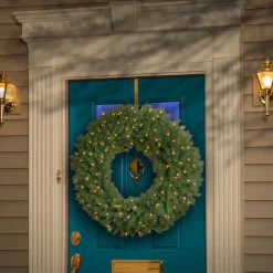 25" To 36" Wreath-National Tree Company Pre-Lit Artificial Christmas Wreath, Green, Norwood Fir, White Lights, Christmas Collection, 36 Inches