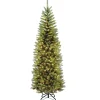 Slim-National Tree Company Pre-Lit Artificial Christmas Tree, Powerconnect Kingswood Fir With Light Parade Led Lights, Rgb Led Lights, Plug In, 7.5 Ft