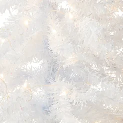 5Ft - 6Ft-National Tree Company Pre-Lit Artificial Christmas Tree, White Tinsel, White Lights, Includes Stand, 4 Feet